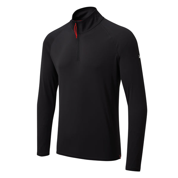 Gill UV009 langærmet t-shirt i sort, set forfra