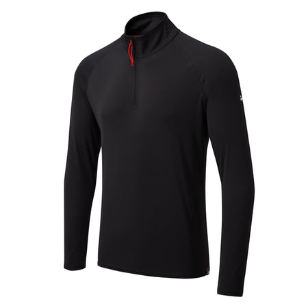 Gill UV langærmet zip t-shirt i sort, set forfra, størrelse XXL