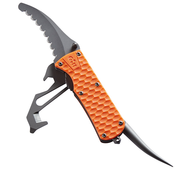 Gill MT010 multikniv på hvid baggrund, viser skarpe og funktionelle blade