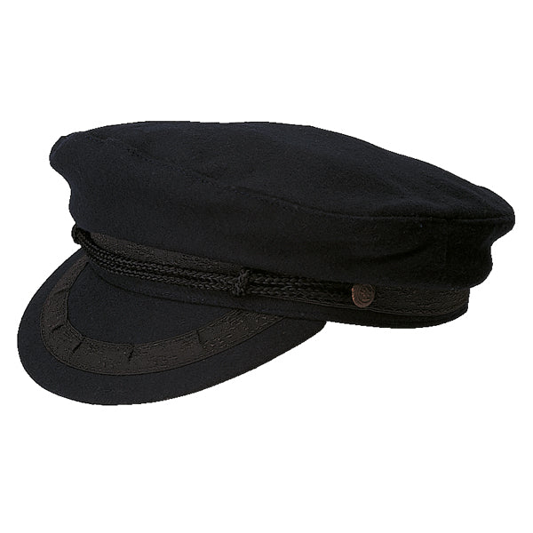 Marineblå SeaTec captain cap str 60 set fra siden