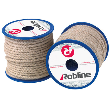 Robline Mini Classic-Tex 3mm line i sandfarve, flettet og klar til brug.