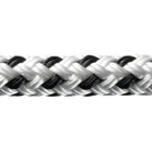 Robline fortøjningsline i hvid og sort, 16mm tykkelse, 1 meter lang.