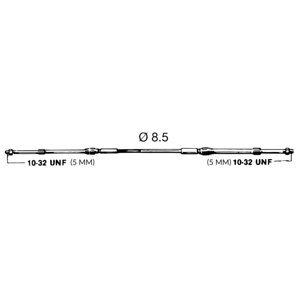 Ultraflex kontrolkabel C8 med fokus på stik og forbindelser