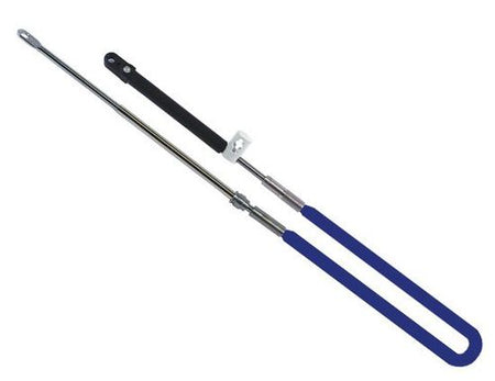 Ultraflex kontrolkabel mach36 15 fod set fra siden, klar til installation.