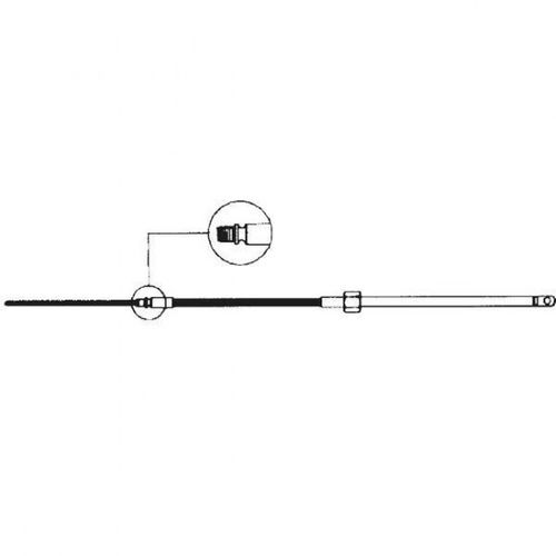 Ultraflex styrekabel M58 med 10 mm øje, 9 fod langt, vises forfra