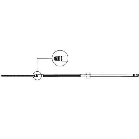 Ultraflex Styrekabel M58 på 10 fod i diameter 12,5 mm, set fra siden