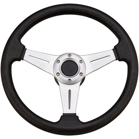 SeaTec sportsrat i sort med alu, monteret i motorbåd