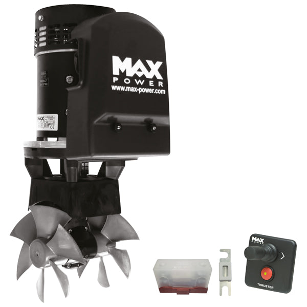 Max Power Bovpropel Kit CT100 12V set fra siden, klar til montering på båd.