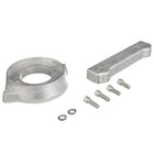 Quicksilver Aluminium Anode Kit til Volvo 280 Sterndrives, præsenteret på hvid baggrund.