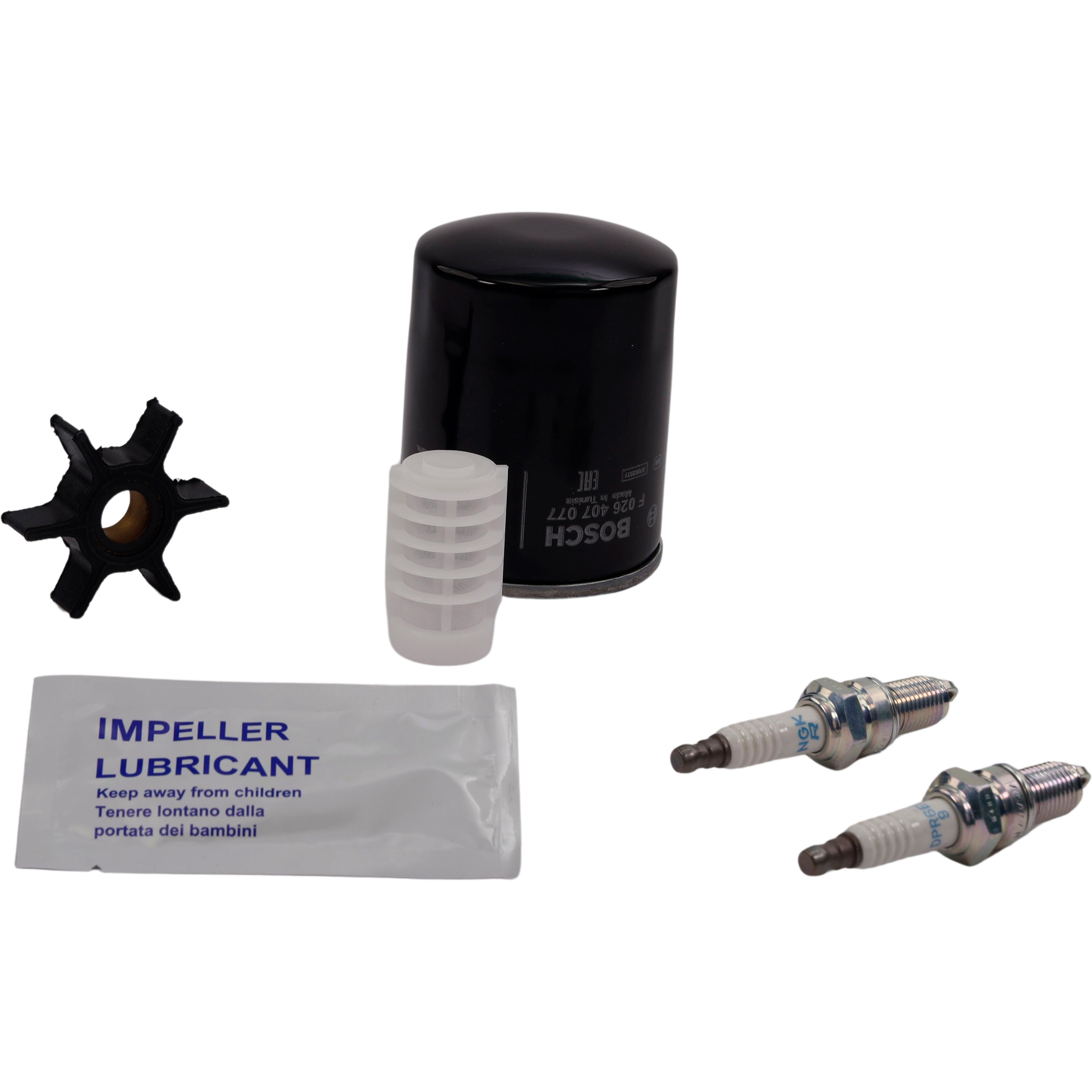 SeaTec Yamaha Servicekit F15C F20B præsenteret pakket i en æske