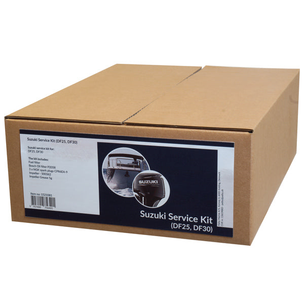 Suzuki servicekit fra SeaTec præsenteret med emballage