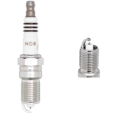 NGK tændrør TR6IX, vist fra siden med tydelig label og design