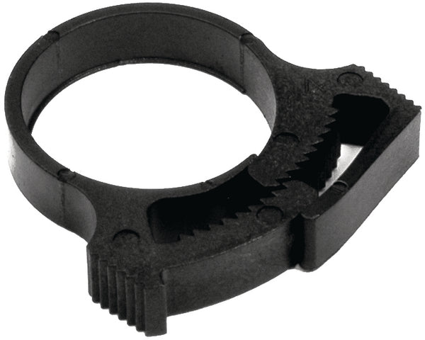 SeaTec spændebånd i sort plastik, vist på hvid baggrund, størrelse 32,3 - 35,3 mm.