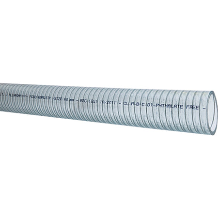 Klar PVC slange fra SeaTec med stålspiral, rullebillede