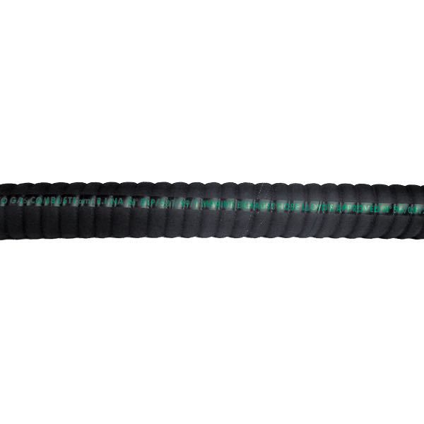 SeaTec udstødningsslange 127mm flex 5m i sort, præsenteret på hvid baggrund