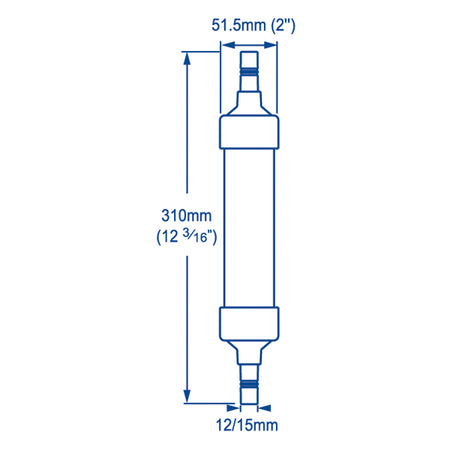 Whale Aquasource vandfilter set fra siden, nemt at installere på båden.
