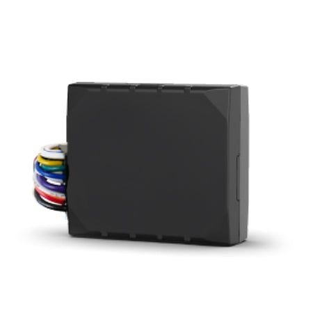 NorthTracker GPS tracker set mod en hvid baggrund, viser størrelse og design.