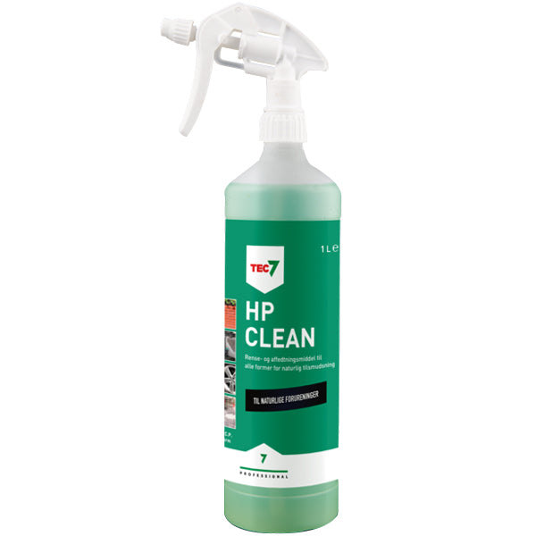 Tec7, HP Clean affedtningsmiddel i håndspray, set forfra med tydelig etiket