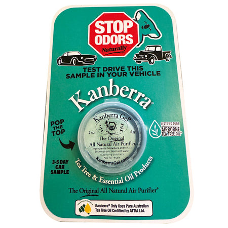Kanberra Tea Tree Gel Lugtfjerner i 6g emballage, produktet set forfra
