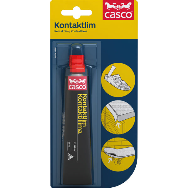 Casco kontaktlim i 40 ml tube, fremvist på hvid baggrund.