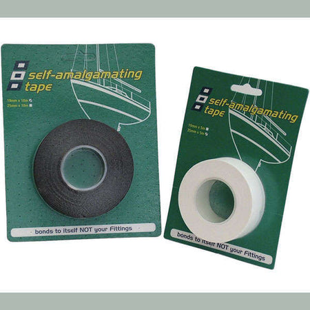 Vulkaniserende tape fra PSP i hvid farve, 25mm x 5m rulle.