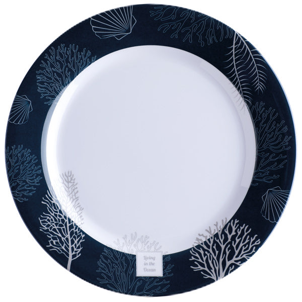 Marine Business tallerken Ø25 i hvid melamin set fra oven