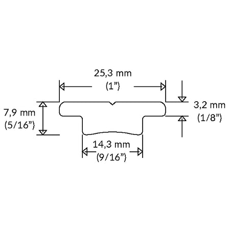 Ronstan genuaskinne 3 meter lang, set forfra med detaljeret overflade