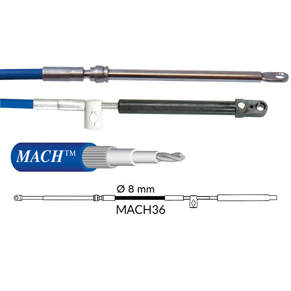 Ultraflex kontrolkabel mach36 installeret i båd