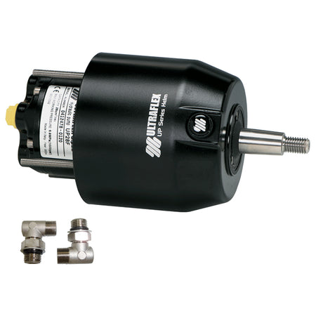 Hydraulisk ratpumpe fra Ultraflex vist bagfra