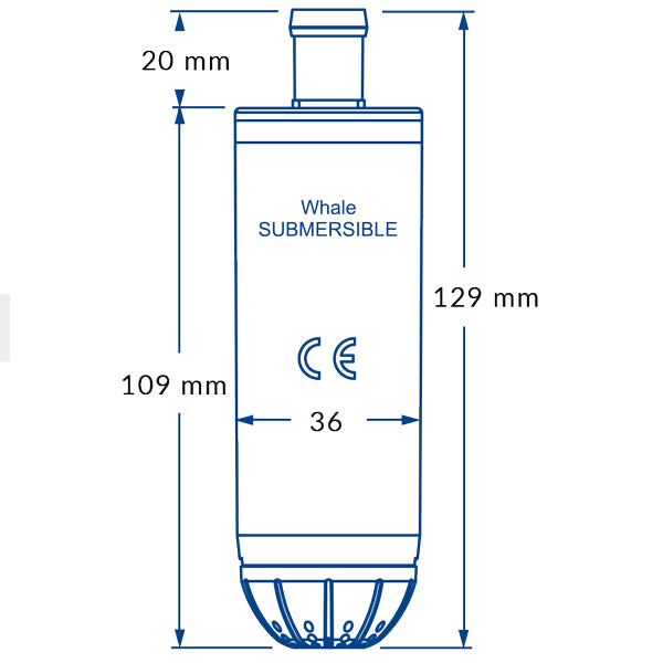 Whale Pantrypump 24v dyk med detaljeret visning af designet