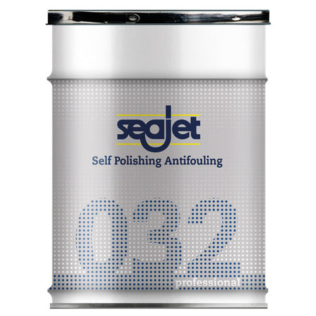 Tæt på SeaJet 032 Professional bundmaling i blå på hvid baggrund