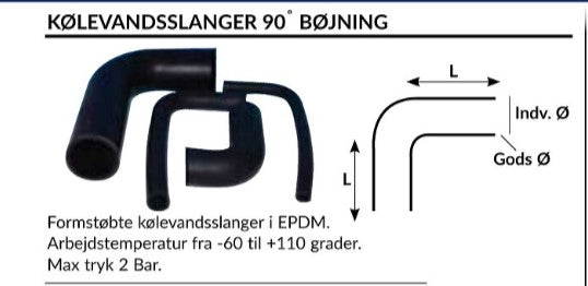 Kølevandsslange fra SeaTec vist med tilslutninger på båd